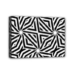 Black and white abstract lines, geometric pattern Mini Canvas 7  x 5  (Stretched)