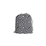 Black and white abstract lines, geometric pattern Drawstring Pouch (XS)