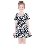 Black and white abstract lines, geometric pattern Kids  Simple Cotton Dress