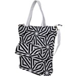 Black and white abstract lines, geometric pattern Shoulder Tote Bag