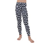 Black and white abstract lines, geometric pattern Kids  Lightweight Velour Leggings