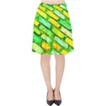 Diagonal street cobbles Velvet High Waist Skirt