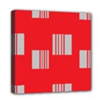 Gray Squares on red Mini Canvas 8  x 8  (Stretched)