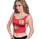 Gray Squares on red Crop Top