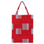 Gray Squares on red Classic Tote Bag