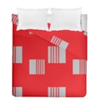 Gray Squares on red Duvet Cover Double Side (Full/ Double Size)