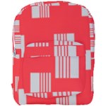 Gray Squares on red Full Print Backpack