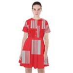 Gray Squares on red Sailor Dress