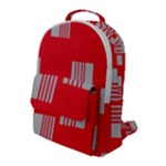Gray Squares on red Flap Pocket Backpack (Large)