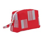Gray Squares on red Wristlet Pouch Bag (Medium)