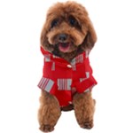 Gray Squares on red Dog Coat