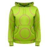 Pink Circles on green Women s Pullover Hoodie