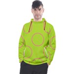 Pink Circles on green Men s Pullover Hoodie