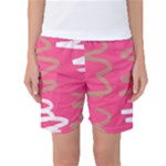 Doodle On Pink Women s Basketball Shorts