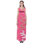 Doodle On Pink Empire Waist Maxi Dress
