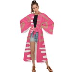 Doodle On Pink Maxi Kimono