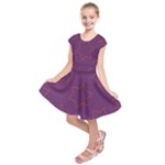 Orange Stars on purple Kids  Short Sleeve Dress