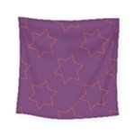 Orange Stars on purple Square Tapestry (Small)