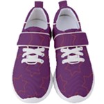 Orange Stars on purple Women s Velcro Strap Shoes