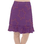 Orange Stars on purple Fishtail Chiffon Skirt