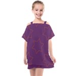 Orange Stars on purple Kids  One Piece Chiffon Dress