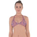 Purple Vines Halter Neck Bikini Top