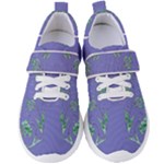Green Vines on blue Women s Velcro Strap Shoes
