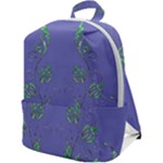 Green Vines on blue Zip Up Backpack