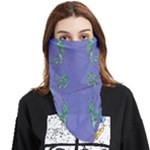 Green Vines on blue Face Covering Bandana (Triangle)
