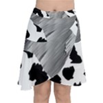 Cheetah Skin Gray Print Chiffon Wrap Front Skirt