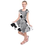 Cheetah Skin Gray Print Kids  Short Sleeve Dress