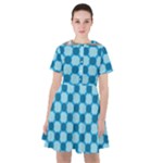 Gray Blue Pattern Sailor Dress