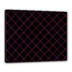 Pink Net on black Canvas 20  x 16  (Stretched)