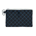 Blue Net on black Canvas Cosmetic Bag (Large)