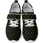 Green Net on black Men s Velcro Strap Shoes