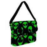 We are WATCHING you! Aliens pattern, UFO, faces Buckle Messenger Bag