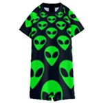 We are WATCHING you! Aliens pattern, UFO, faces Kids  Boyleg Half Suit Swimwear