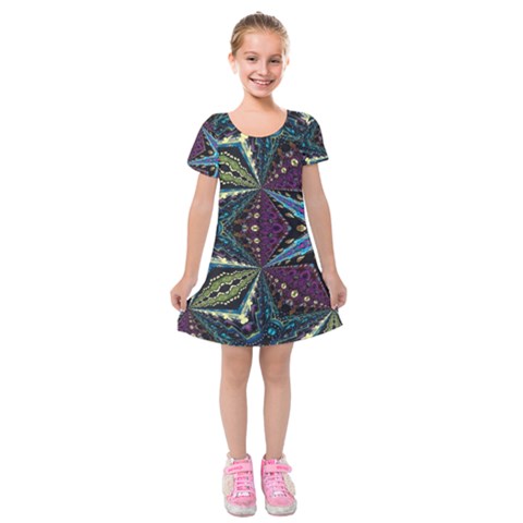 Ornate star Kids  Short Sleeve Velvet Dress from ArtsNow.com