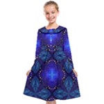 Blue ornate Kids  Midi Sailor Dress