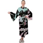 Painted Lines Maxi Velour Kimono