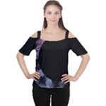 Floral pink and purple moon Cutout Shoulder Tee