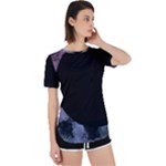 Floral pink and purple moon Perpetual Short Sleeve T-Shirt