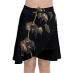 Dark Rose Poster Chiffon Wrap Front Skirt