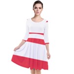 Flag of Austria Quarter Sleeve Waist Band Dress