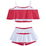 Flag of Austria Kids  Off Shoulder Skirt Bikini