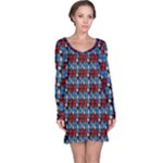 Red And Blue Long Sleeve Nightdress