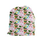 Painted Flowers Drawstring Pouch (XL)