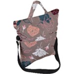 Rose -01 Fold Over Handle Tote Bag