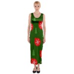 Christmas 001 Fitted Maxi Dress