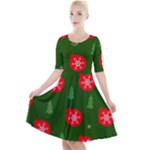 Christmas 001 Quarter Sleeve A-Line Dress